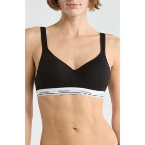 Calvin Klein Black Cotton Modal Padded Wirefree Bralette Medium NWT